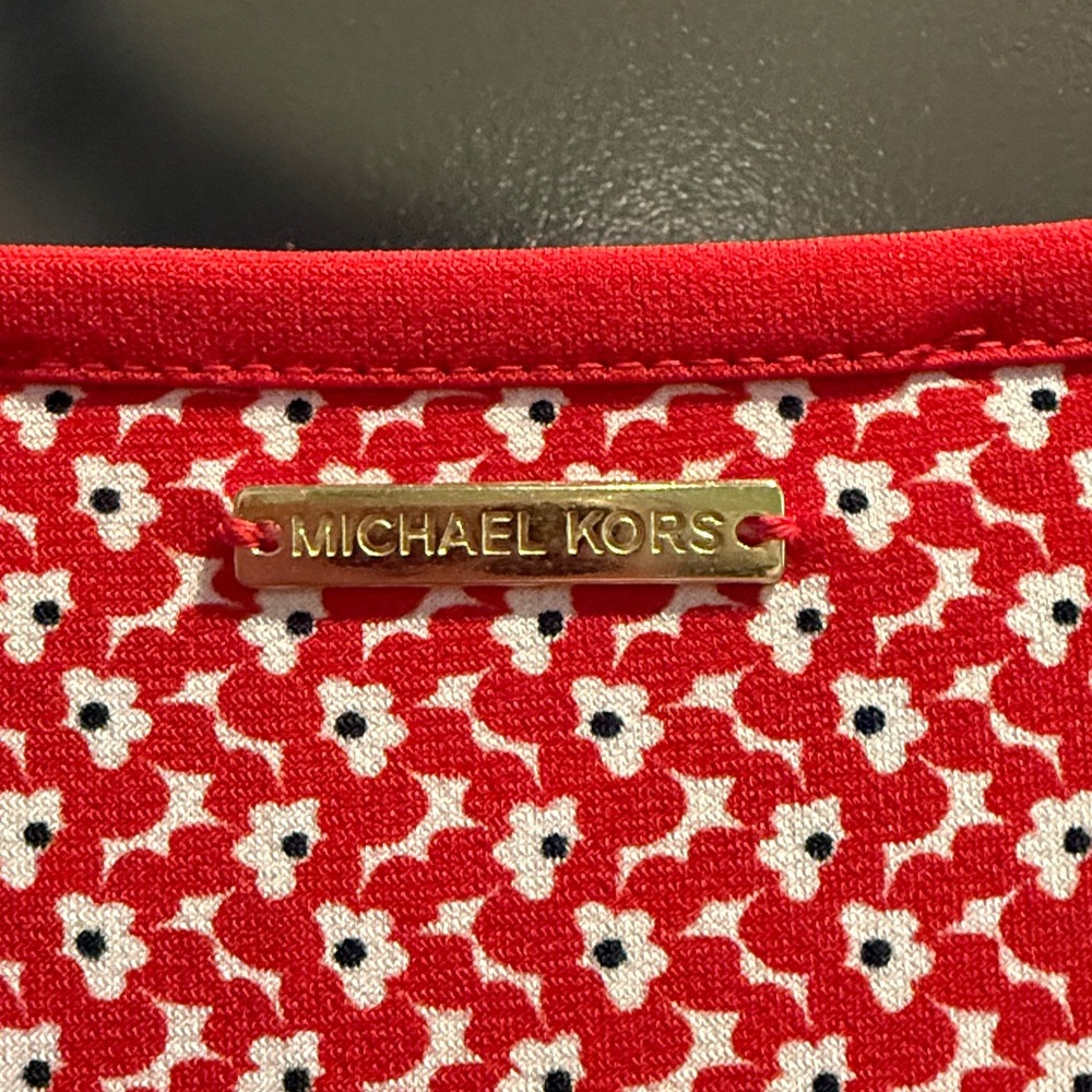 Michael Kors (Medium)Red Patterned Long Sleeve Top - image 4